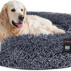 H-LINE Pet Dog Puppy Bed Donut Soft Fluffy Round Long Plush Cat Beds for Calming Washable (Pink, XL - 80cm) 17