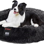 H-LINE Pet Dog Puppy Bed Donut Soft Fluffy Round Long Plush Cat Beds for Calming Washable (Pink, XL - 80cm) 13