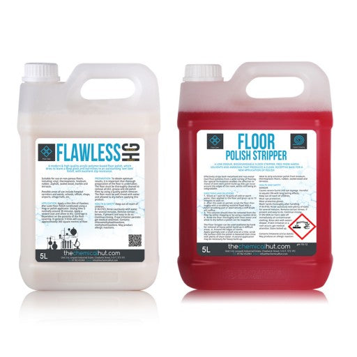 Flawless HG & Polish Remover - Professional Hard Floor High Gloss Anti Slip Polish & Stripper Pack Lino Vinyl