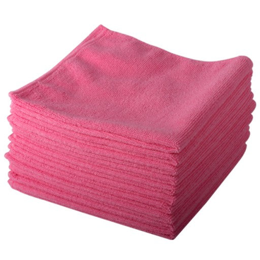 Pink Microfibre Exel Supercloth Pack of 10