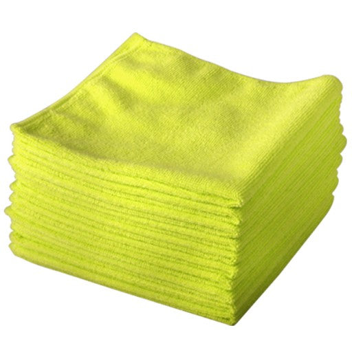 Yellow Microfibre Exel Supercloth Pack of 10