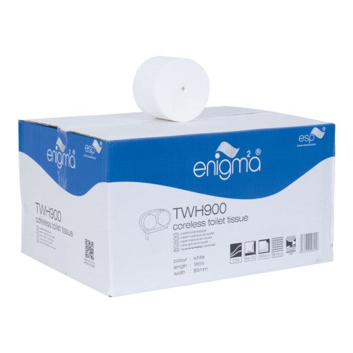 36 x White Coreless Toilet Paper Rolls 2 Ply. 95mm x 120mm x 800 Sheets